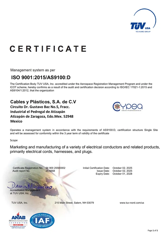 Primera página de ISO 9001:2015 / AS9100:D